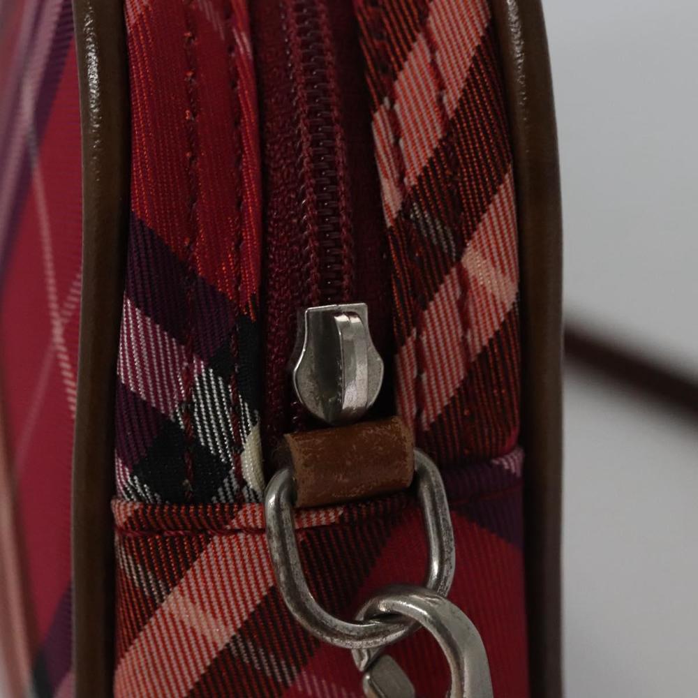 BURBERRY Nova Check Blue Label Accessory Pouch Nylon Red Brown Auth mr1139 - Picture 10 of 16